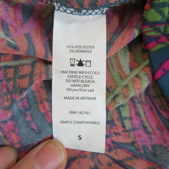 Lularoe Pleated Skirt Woman SMALL Madison Palm Leaf Print Pockets Office Career - Picture 7 of 7